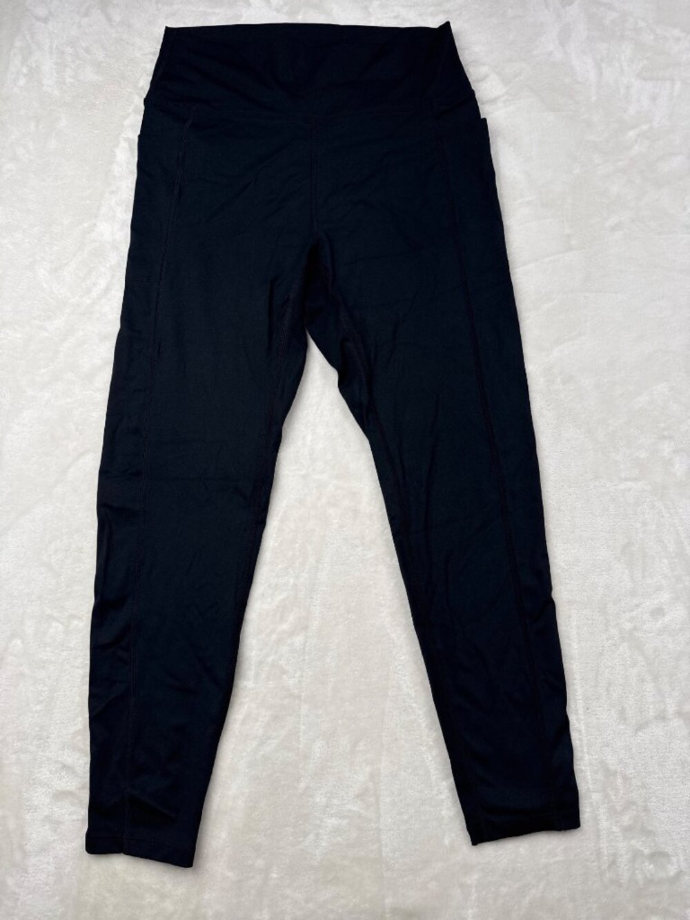 Danskin Womens Black High-Waist Workout Leggings With Side Pockets Size L